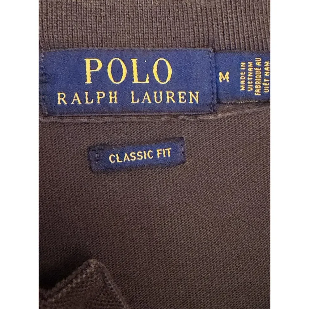 Polo Ralph Lauren Shirt Mens Medium Gray Classic Fit Polo Grey Pony Stretch